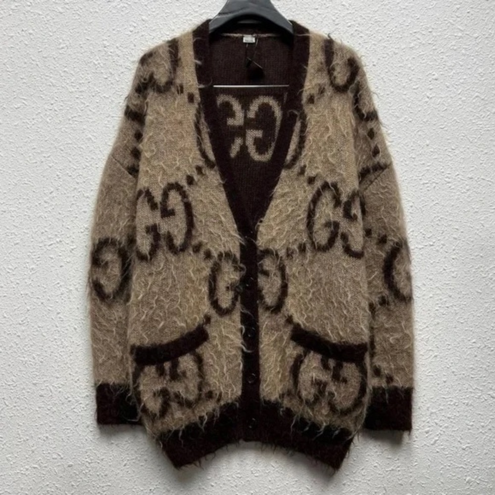 Gucci Beige and Dark Brown Women's Cardigan